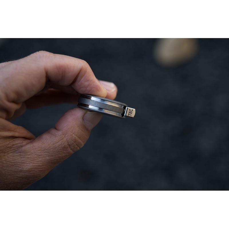 TEC Accessories Ti-Tape Titanium Retractable Mini Tape Measure (Stonewashed Finish)