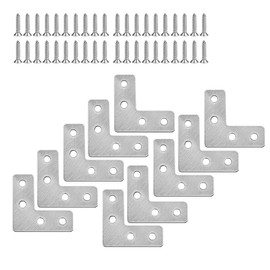 XFentech 5 - 12 Pieces Stainless Steel Flat Corner Brace - L Shape Repair Joining Mending Flat Plate Bracket with Screws, with Screws, 40*40mm