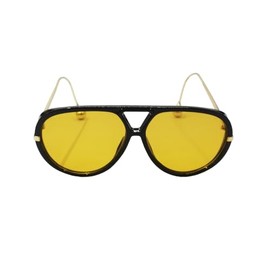 VIGUEUR Double Bridge Oversized Aviator Sunglasses for Women, Large Fashion Frame, Orange