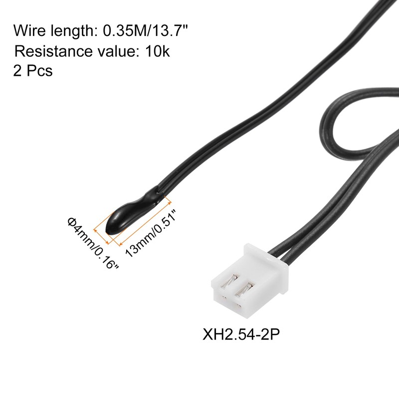 uxcell 2 Pcs 10K NTC Thermal Sensor Probe, Epoxy Sensitive