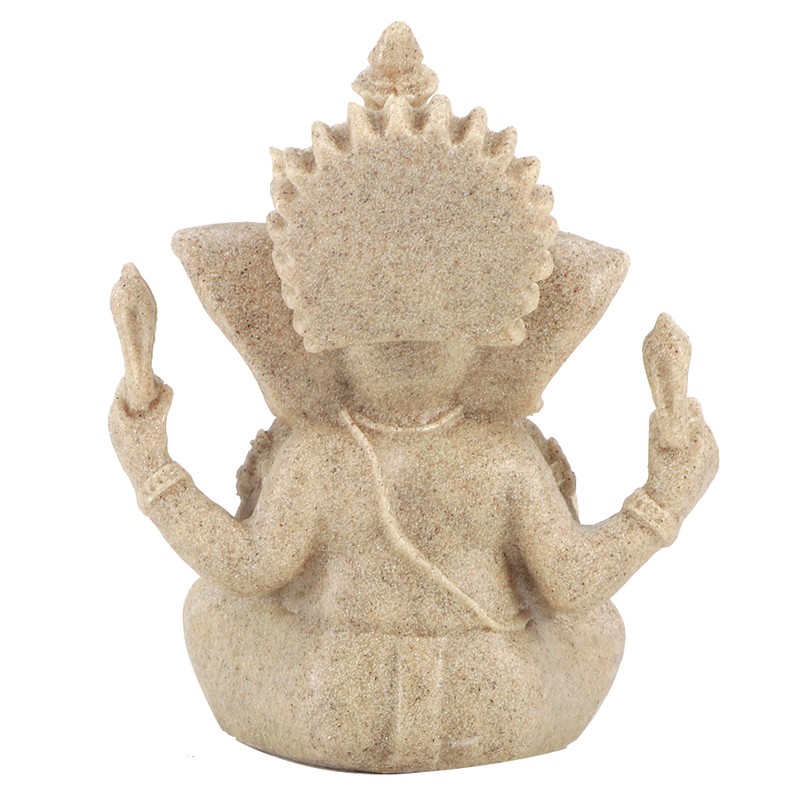 Sandstone Resin Indian Ganesha Elephant God Statue Fengshui Buddha Sculpture