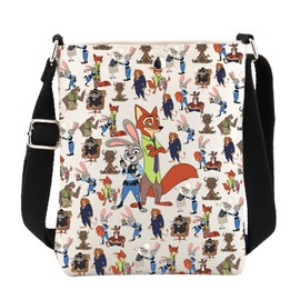 VAMSII Zoon Cartoon Movie Gift Movie Character Fans Gift Judy Hopps Nick Wilde Crossbody Bag (Nick Judy MB)