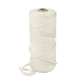 Natural Macrame Cord 2mm x 109yards Colored Macrame Cord 2mm/3mm/4mm/5mm/6mm Macrame Cotton Cord, Twisted Macrame Yarn, Soft Craft Cord Macrame Rope Macrame Supplies (Natural Color, 2mm*109Yards)