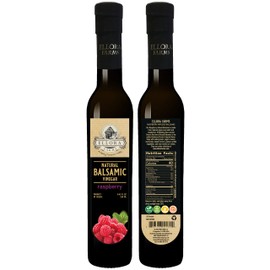 Ellora Farms, Fresh Raspberry Infused Thick Balsamic Vinegar, All Natural, No-Additives, No-Added Sugar, No-Preservatives, Italian Dark Glass Bottle, 8.45 oz., Pack of 1