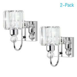 Ralbay Gold Bathroom Light Fixtures Crystal 5-Lights Bathroom Vanity Lights Over Mirror Modern Crystal Gold Bathroom Vanity Lighting