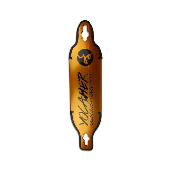 Yocaher Aluminum Drop Through Longboard Deck - Gold and Black - 36 inch Boards (Aluminum Deck - Gold)