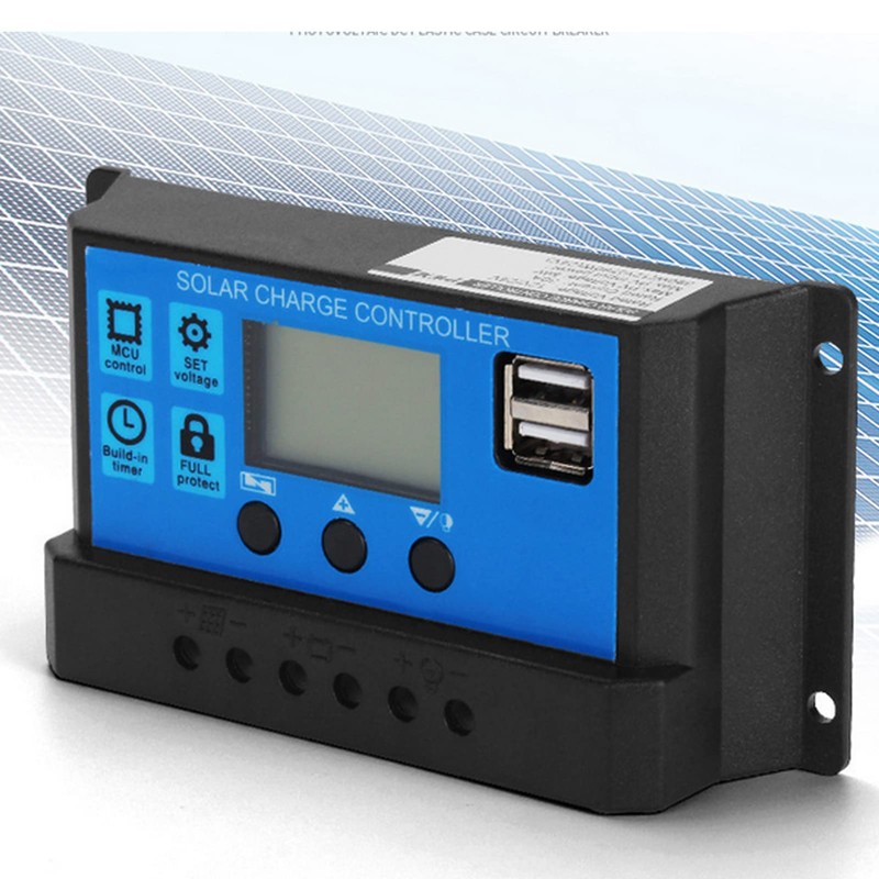 KIMISS Controlador de Carga Solar PWM, 50A 12V 24V Controlador