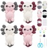 FREEBLOSS Set of 4 Axolotl Crochet Yarn and Crochet Hook
