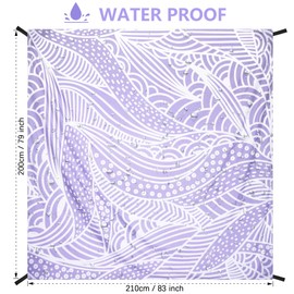 HIHOHO Beach Blanket Waterproof Sandproof Beach Mat 79”x 83” for 1-4 Adults Quick Drying Durable Outdoor Picnic Mat for Beach Festival Travel Camping Hiking (PP-Ripple, 79"×83"(4 Person))