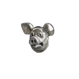Pig pin badge, handmade in pewter by SJH Designs