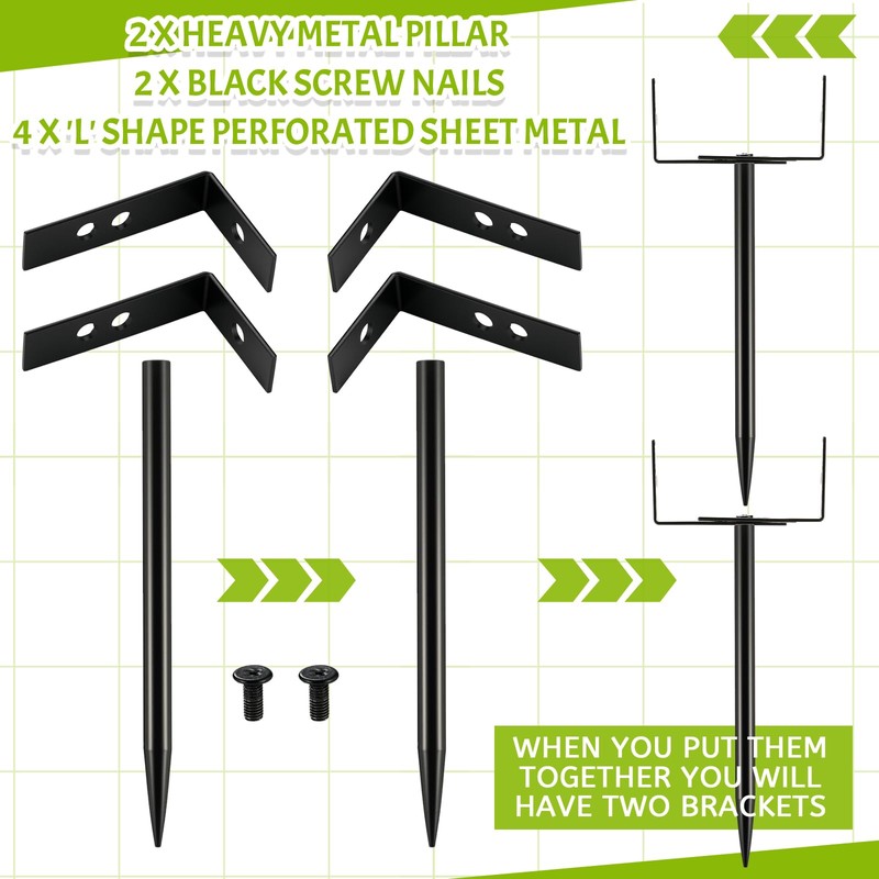 Otoolling 2 Pack Rainwater Downspout Brackets, Downspout Adapters, Heavy Duty