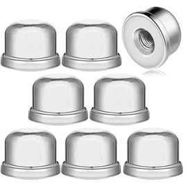 Hyamass 8Pcs Lamp Finial Knob Lamp Accessories 1/2 Inch Tall Lamp Finials Plated Steel Finials Tapped 1/4-27 for Lamp Harp Tops(Silver）