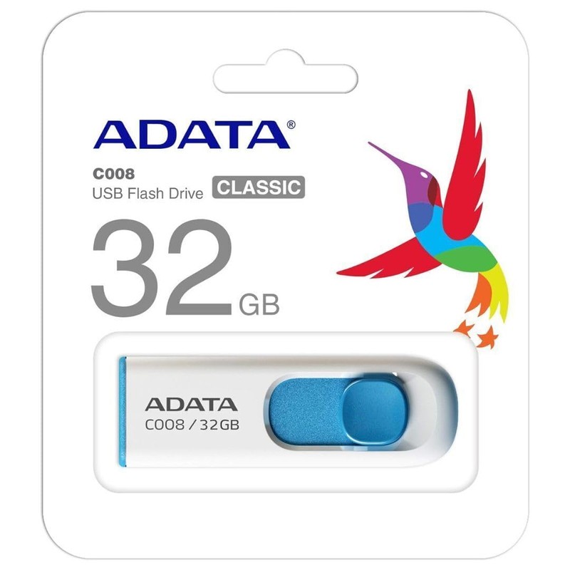 ADATA Modelo C008- Memoria Flash 32 GB, USB 2.0 Deslizable,