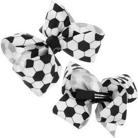 Beavorty Decor 2 pcs Soccer Bow Hair Clips Little Girl Hair Clips Cute Hair Clips Decorative Hair Clips Hair Clip