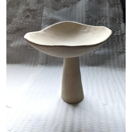 Handmade Sculptural Pedestal Bowl–Organic Modern Clay Decor–Minimali