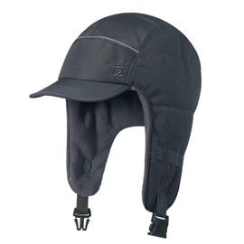 GADIEMKENSD Winter Trapper Hunting Hat with Earflaps Brim Visor Reflective Baseball Cap Warm Aviator Hats for Ski Rain Golf Work Running Outdoor Dark Gray