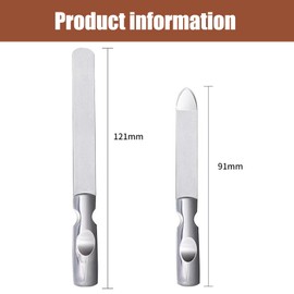 Professional Nail File Set - 2 PCS Stainless Steel Nail Files, Double-Sided with Coarse & Fine Grit, Silver