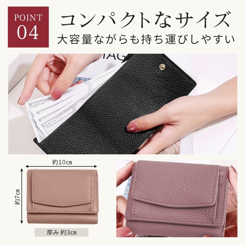 grooblue Trifold Wallet, Women's, Men's, Genuine Leather, Mini Wallet, Mini