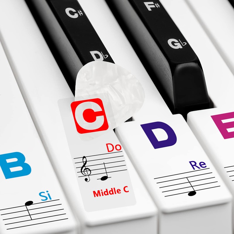 Piano Keyboard Stickers for Beginners Removable Piano Stickers for Keys