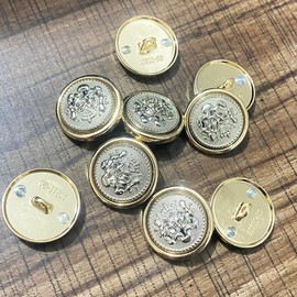 KENDANY 11 Piece Vintage Golden Blue Metal Blazer Button Set - Naval Anchor - for Blazer, Sport Coat, Uniform, Jacket(Blue 15MM 20MM)