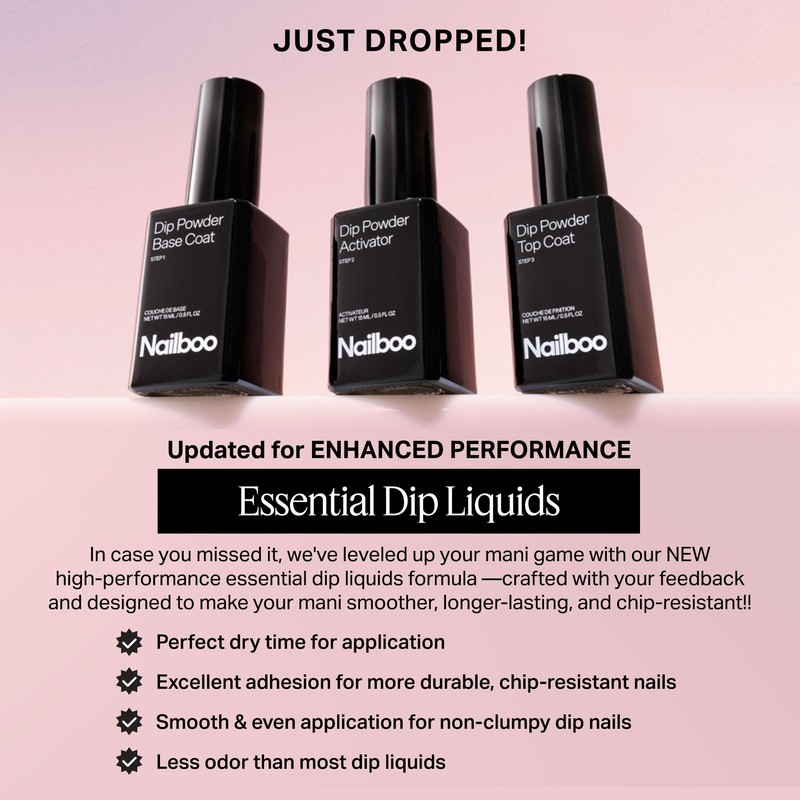 Nailboo Dip Powder Essential Liquid, Top Coat for Nail Dip
