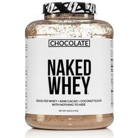 NAKED Whey Protein Supplement Powder, Chocolate, GMO Free, Soy Free, Gluten Free Aid Muscle Growth and Recovery 60 Servings, 5 Ib