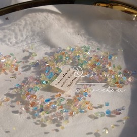 [AAGWW] Crushed Stone Nail Starry Sky Accessories Aurora Illusion Crystal Nail Parts Nail Stone Case DIY Nail Set (Starry Stone Nail Series, Color: D)