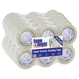 Discount Tag & Label Tape Logic #126 Quiet Carton Sealing Tape, 2.6 Mil, 3" x 110 yds, Clear, 24/Case