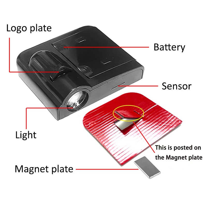 2pcs Wireless Car Door Logo Lights, Car Door Projector Light