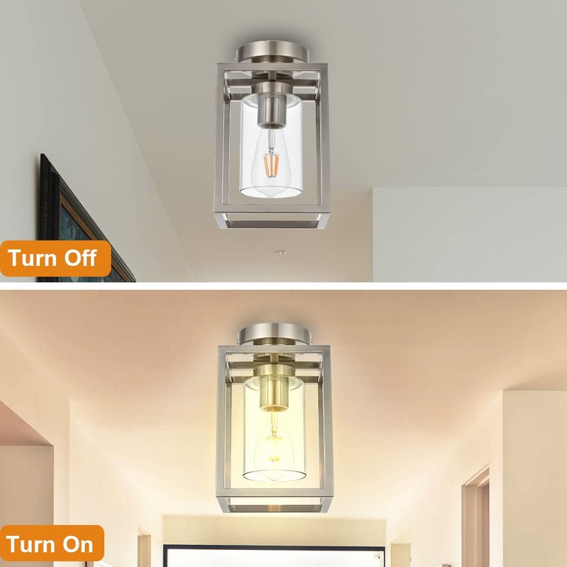 VINLUZ 1 Light Classic Semi Flush Mount Ceiling Light in