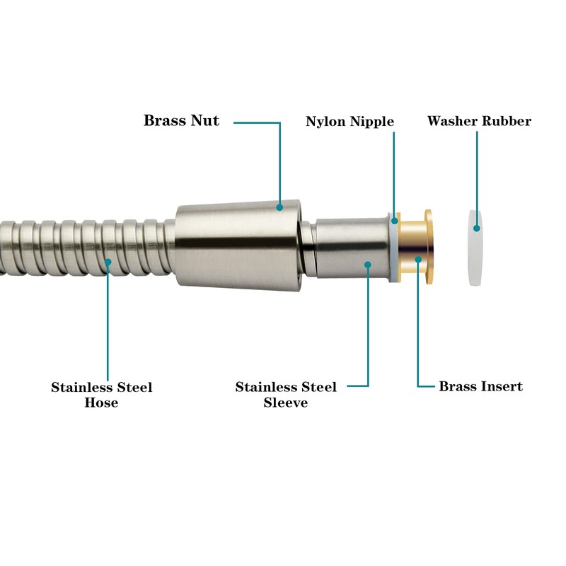 BRIGHT SHOWERS Shower Hose For Hand Held Shower Heads, 96