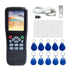 Tqsbeyah RFID Reader Writer X100 RFID Copier Multi-Frequency Smart Card Reader ID IC Elevator Card RFID Writer for Access Control System with 125khz T5577 Key Fobs/Cards and 13.56mhz IC Key Tags