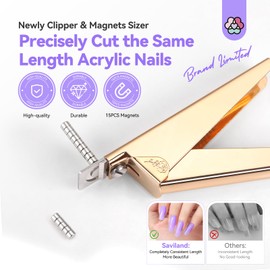 Saviland Nail Clippers, Manicure Tip Cutter with 15 Magnets, Professional Gel Nails, Nail Clippers, Trimmer, Manicure Nail Clippers for Artificial Nails, Acrylic Nails, Fingernails, False Nails