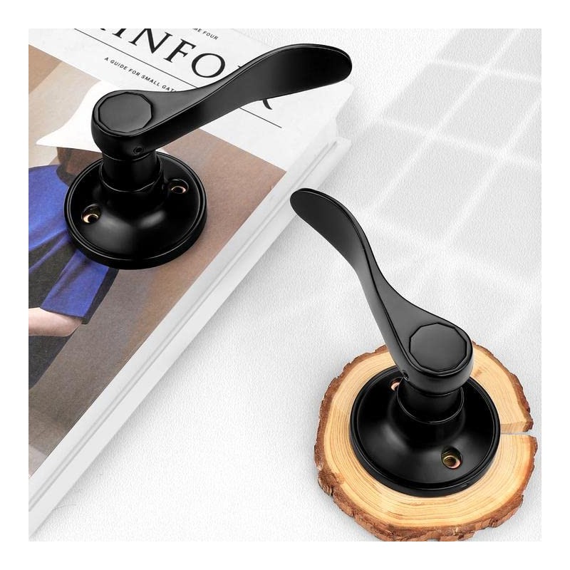 Probrico Keyless Matte Black Dummy Door Handles Wave Style, Packs