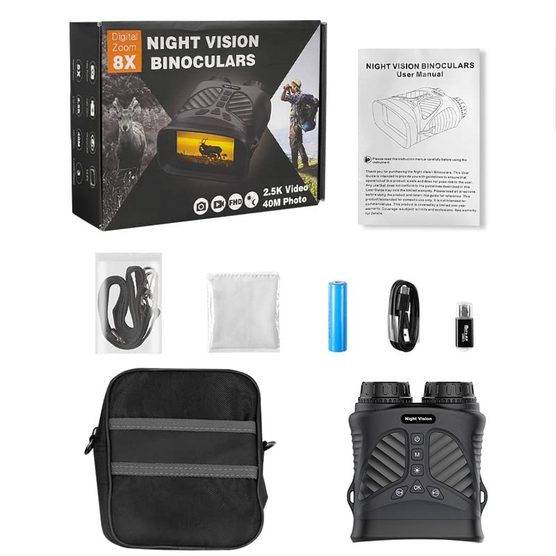 Kiyoraka Night Vision Binoculars for Recording at Night, Approx. 4.9