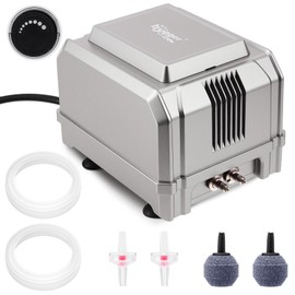 hygger 8W Aquarium Air Pump: Powerful Adjustable Fish Tank Air Pump, Dual Outlets Oxygen Aerator, Oxygen Pump for Up to 200 Gallons Aquariums, for Freshwater, Saltwater, Hydroponics