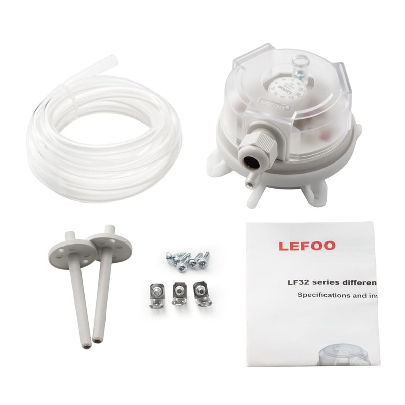LEFOO LF32 Air Switch Gauge HVAC Adjustable Differential Pressure Switch