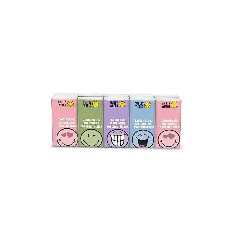 SmileyWorld® Fazzoletti di Carta 4 Veli – Pastel Series –