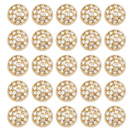 YHOTA 100 pcs Rhinestone Crystal Decorations Round Accessory Alloy Flatback Embellishments for Crafts Handmade Button Brooch Wedding Bouquet Hair Bow Flower Decorations 10mm (100 Pieces Gold)