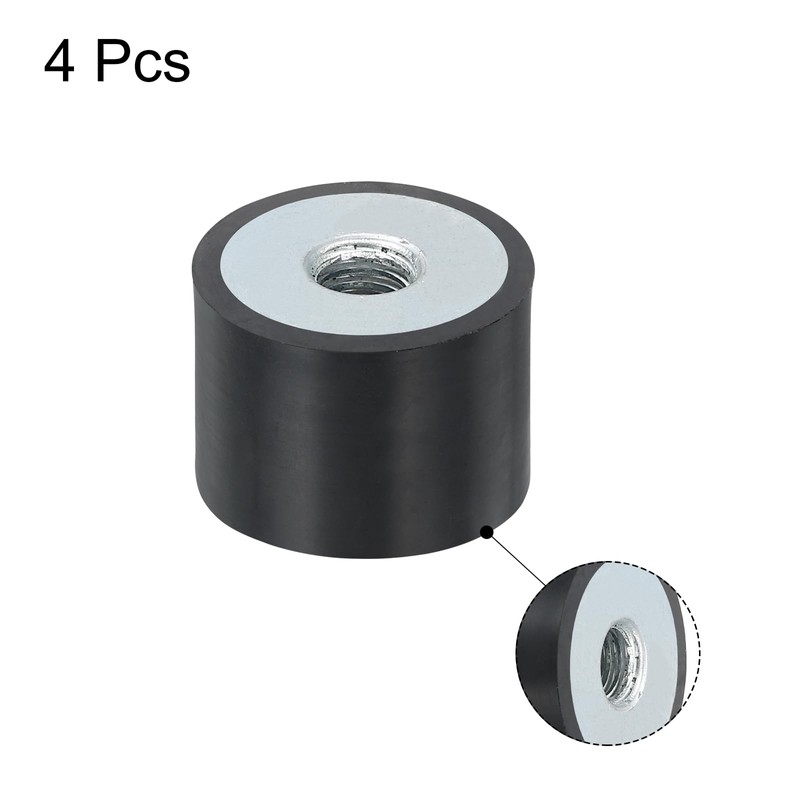 sourcing map 20 x 15mm M6 Thread Female Rubber Mounts,Vibration
