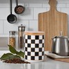 XYQXYQ Kitchen Countertop Ceramic Checkered Canisters,Black And White Food Storage