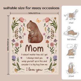 Pozetazas Gifts for Mom from Daughter Son, Mothers Day Birthday Gifts for Moms, Mama Gift for Christmas,Valentine's Day, Mom Blanket for Bed Couch 50 * 60 in