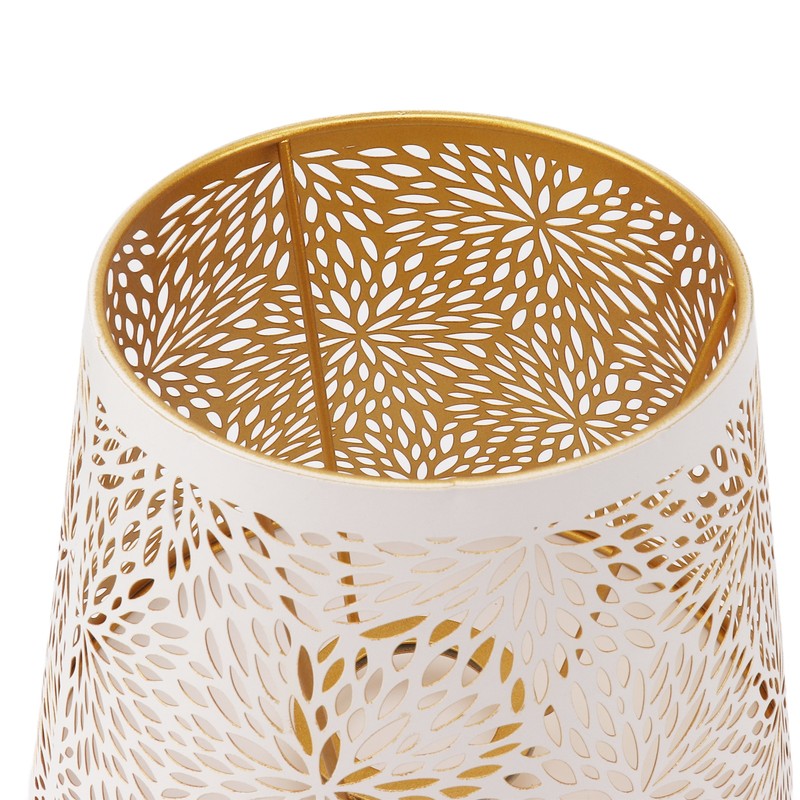 Lamp Shade E27 E26 White Carved Flower Pattern Iron Modern