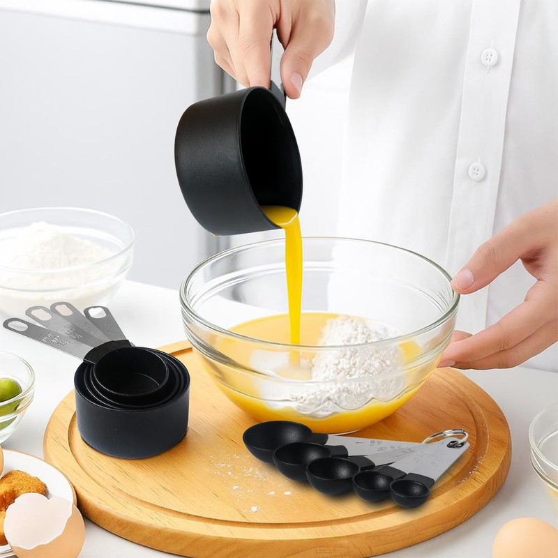 Measuring Cups and Spoons Set, 10-Piece Stackable Kitchen Tools with