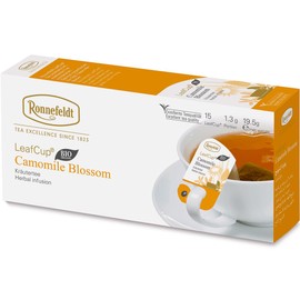 Ronnefeldt LeafCup Camomile Blossom – Loose Leaf German Herbal Chai with Whole Chamomile Flowers – 15 Individually Wrapped Tea Bags