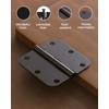Black Door Hinges - 12 Pack 3.5 Inch Rounded with