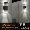 tewei 6 Pack Up and Down Outdoor Wall Lights, 3-layer
