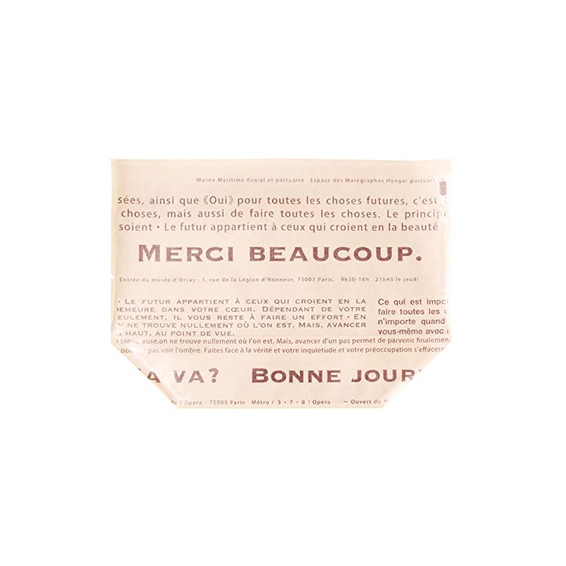 Paquetdusoleil 13032-50 Merci Bread Bags, Bread Packaging Bags, Turtle Pack,