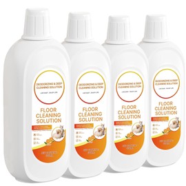 4 Packs Floor Cleaning Solution Compatible with Tineco iFloor & Floor One Cleaner Solution Orange Scented Deep Clean Residue & Streak Free for Multiple Hard Floors, for All Robotic Vacuum Mop Solution