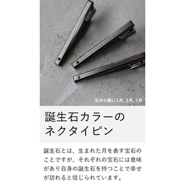 Tabarat Tps-164 Birthstone Crystal Glass Tie Clip, Men's, 4 Sides, Made in Japan, Brass, Alligator Style, Paper, No Gemstone